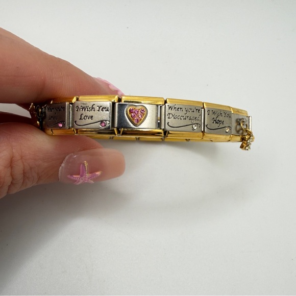 6.5" Bradford Exchange "Charming Touches" two toned metal "Daughter" bracelet! - Picture 9 of 13